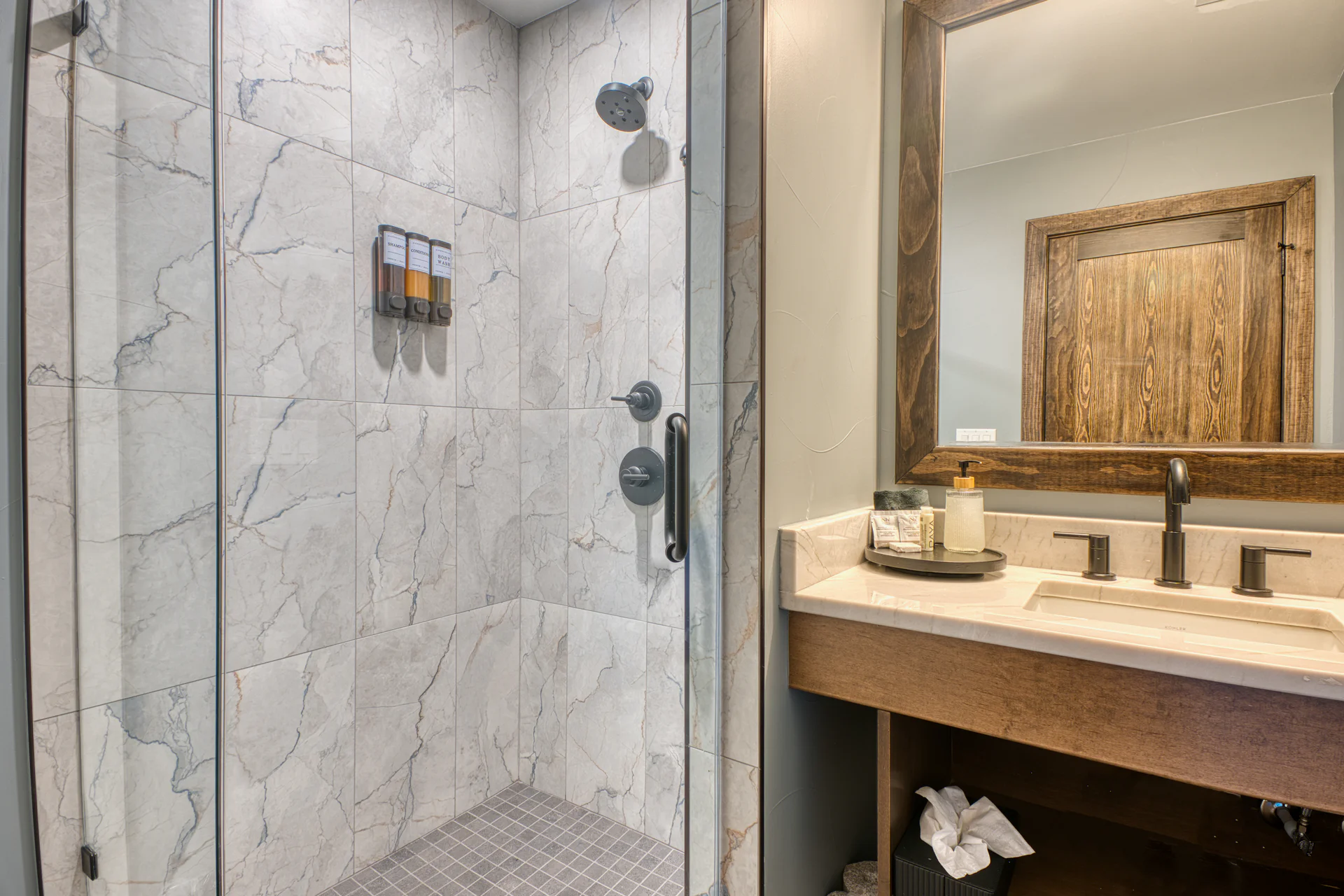 Bathroom with walk-in shower